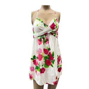 Kate Spade Floral DRAPP Sweetheart Neck Crossback Strap Mini Dress Bow Back Smal